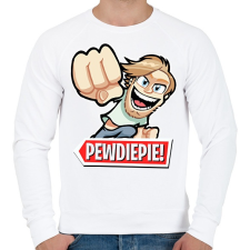 PRINTFASHION Pewdiepie - Férfi pulóver - Fehér férfi pulóver, kardigán