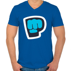 PRINTFASHION PewDiePie - Férfi V-nyakú póló - Királykék