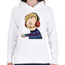 PRINTFASHION pewdiepie - Női kapucnis pulóver - Fehér női pulóver, kardigán