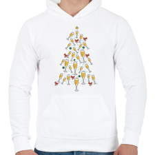 PRINTFASHION Pezsdítő karácsonyfa - Férfi kapucnis pulóver - Fehér férfi pulóver, kardigán