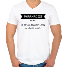 PRINTFASHION Pharmacist - Drug dealer - Férfi V-nyakú póló - Fehér férfi póló