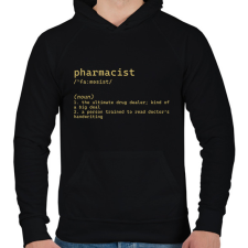 PRINTFASHION Pharmacist (noun) - Férfi kapucnis pulóver - Fekete férfi pulóver, kardigán