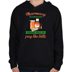 PRINTFASHION Pharmacy technician - Gyerek kapucnis pulóver - Fekete