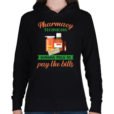 PRINTFASHION Pharmacy technician - Női kapucnis pulóver - Fekete női pulóver, kardigán