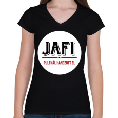 PRINTFASHION PHE - Női V-nyakú póló - Fekete