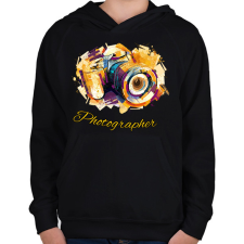 PRINTFASHION photographer - Gyerek kapucnis pulóver - Fekete gyerek pulóver, kardigán