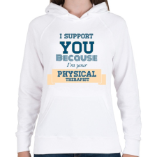 PRINTFASHION PHYSICAL THERAPIST - Női kapucnis pulóver - Fehér női pulóver, kardigán