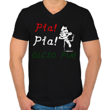 PRINTFASHION PIA PIA OLCSÓPIA - Férfi V-nyakú póló - Fekete férfi póló