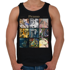 PRINTFASHION Picasso - részletek - Férfi atléta - Fekete atléta, trikó