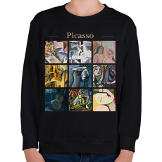 PRINTFASHION Picasso - részletek - Gyerek pulóver - Fekete