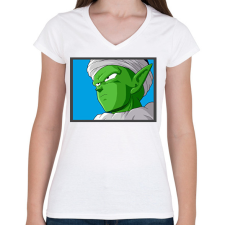 PRINTFASHION PICCOLO - Női V-nyakú póló - Fehér női póló