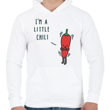 PRINTFASHION Pici Chili - Férfi kapucnis pulóver - Fehér férfi pulóver, kardigán