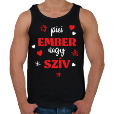 PRINTFASHION Pici ember, nagy szív - Férfi atléta - Fekete atléta, trikó