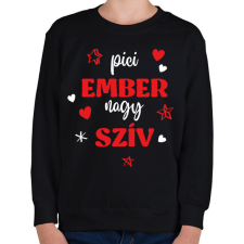 PRINTFASHION Pici ember, nagy szív - Gyerek pulóver - Fekete gyerek pulóver, kardigán