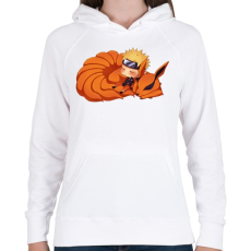 PRINTFASHION Pici Kyuubi - Női kapucnis pulóver - Fehér