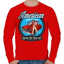 PRINTFASHION Pick Up sofőr - Férfi pulóver - Piros férfi pulóver, kardigán