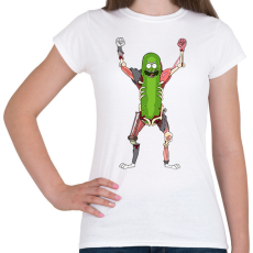 PRINTFASHION Pickle Rick Rat Suit - Női póló - Fehér