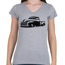 PRINTFASHION Pickup Truck - Női V-nyakú póló - Sport szürke női póló