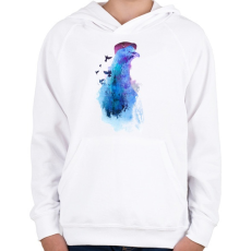 PRINTFASHION Pigeon of London - Gyerek kapucnis pulóver - Fehér