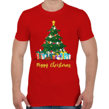 PRINTFASHION Piggy Christmas - Férfi póló - Piros férfi póló