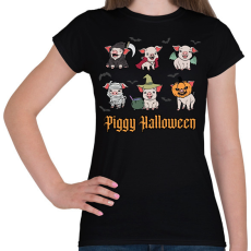PRINTFASHION Piggy Halloween - Női póló - Fekete