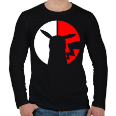 PRINTFASHION Pikachu logó - Férfi hosszú ujjú póló - Fekete