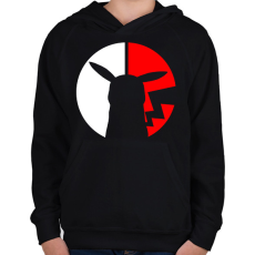 PRINTFASHION Pikachu logó - Gyerek kapucnis pulóver - Fekete