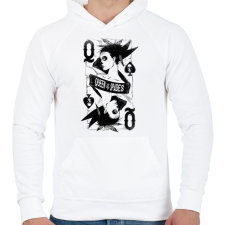 PRINTFASHION Pikk dáma - Férfi kapucnis pulóver - Fehér férfi pulóver, kardigán