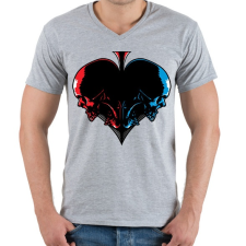 PRINTFASHION Pikk koponyák - Férfi V-nyakú póló - Sport szürke férfi póló