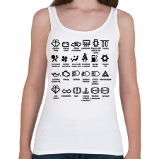 PRINTFASHION Piktogrammok jelentése - Női atléta - Fehér női trikó