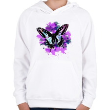 PRINTFASHION pillango2 - Gyerek kapucnis pulóver - Fehér gyerek pulóver, kardigán