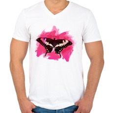 PRINTFASHION pillangó3 - Férfi V-nyakú póló - Fehér