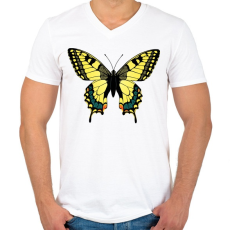 PRINTFASHION Pillangó - Férfi V-nyakú póló - Fehér