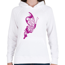 PRINTFASHION Pillangó - Női kapucnis pulóver - Fehér női pulóver, kardigán
