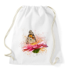 PRINTFASHION pillangó virágon - Sportzsák, Tornazsák - Fehér