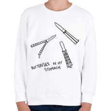 PRINTFASHION Pillangók a hasamban - Gyerek pulóver - Fehér