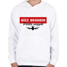 PRINTFASHION Pilóta vagyok - Gyerek kapucnis pulóver - Fehér gyerek pulóver, kardigán