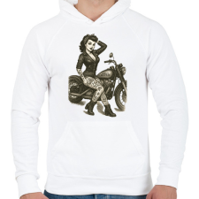 PRINTFASHION Pin up - Férfi kapucnis pulóver - Fehér férfi pulóver, kardigán