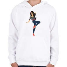 PRINTFASHION Pin up lány - Gyerek kapucnis pulóver - Fehér