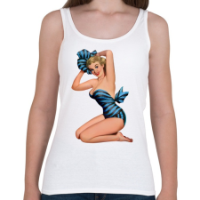 PRINTFASHION Pin up lány - Női atléta - Fehér női trikó