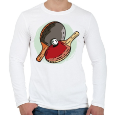 PRINTFASHION Ping pong asztalitenisz - Férfi hosszú ujjú póló - Fehér férfi póló