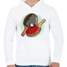 PRINTFASHION Ping pong asztalitenisz - Férfi kapucnis pulóver - Fehér