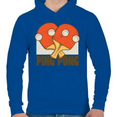PRINTFASHION Ping Pong - Férfi kapucnis pulóver - Királykék