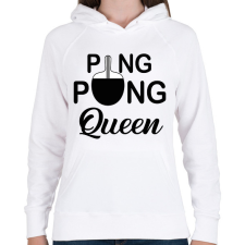 PRINTFASHION Ping Pong Queen - Női kapucnis pulóver - Fehér női pulóver, kardigán