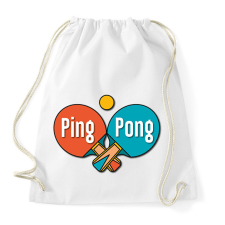 PRINTFASHION Ping Pong - Ütők, labda - Sportzsák, Tornazsák - Fehér tornazsák