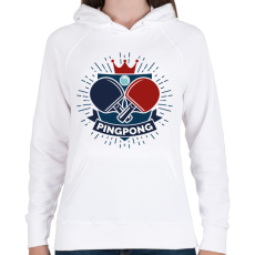 PRINTFASHION Pingpong - Címer - Női kapucnis pulóver - Fehér