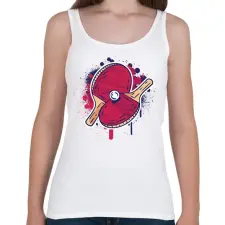 PRINTFASHION Pingpong - Női atléta - Fehér női trikó