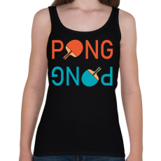 PRINTFASHION PingPong - Ütővel - Női atléta - Fekete