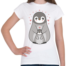 PRINTFASHION Pingvin család - Női póló - Fehér női póló