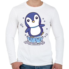 PRINTFASHION Pingvin - Férfi hosszú ujjú póló - Fehér